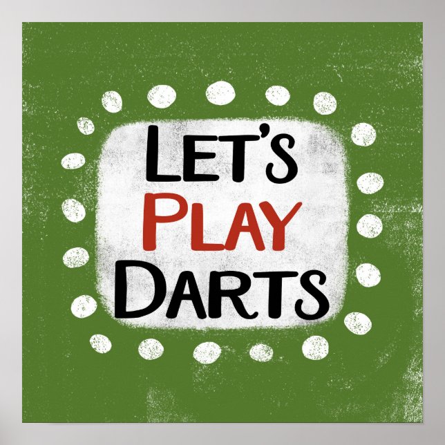 Let's Play Darts Poster Wall Art (Front)