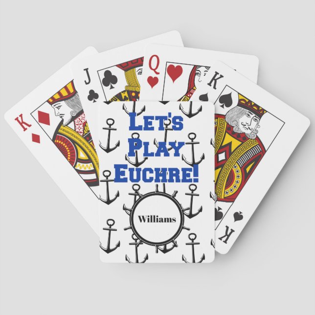 Let's Play Euchre Nautical Anchor Poker Cards (Back)
