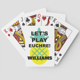 Let's Play Euchre! Pineapple Design Custom Poker Cards