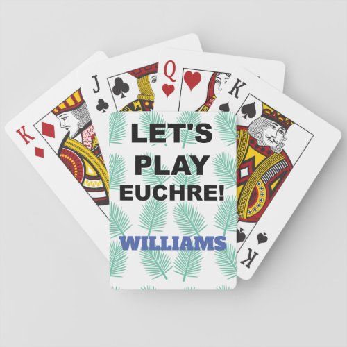 Lets Play Euchre Tiki Palm Design Playing Cards