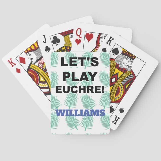 Let's Play Euchre! Tiki Palm Design Poker Cards (Back)