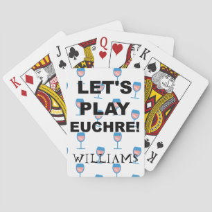 Let's Play Euchre! Wine Glass Theme Poker Cards