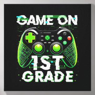 Let's Play First Grade Funny Video Game Back To Canvas Photo Tile