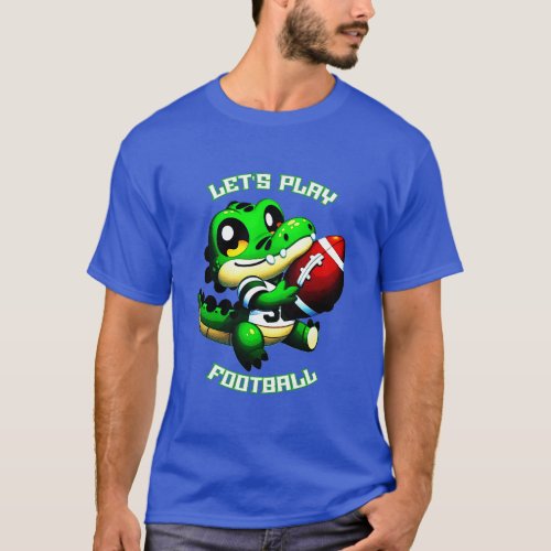 Lets Play Football Cute Gator T_Shirt