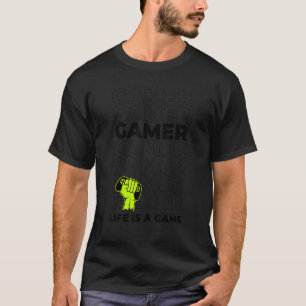 Let's Play Games Cool Hard Player Gamer Illustrati T-Shirt