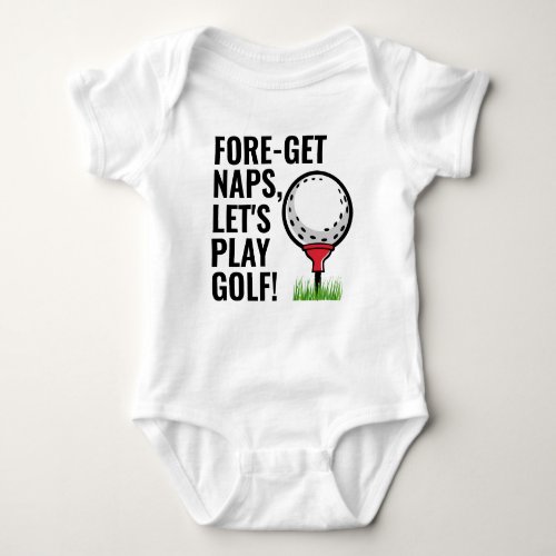 Lets Play Golf Funny  Baby Bodysuit