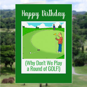 Let's Play Golf. Happy Birthday Golfer Cards