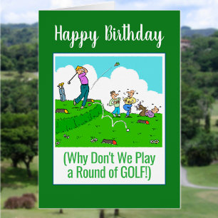 Let's Play Golf. Happy Birthday Golfer Cards