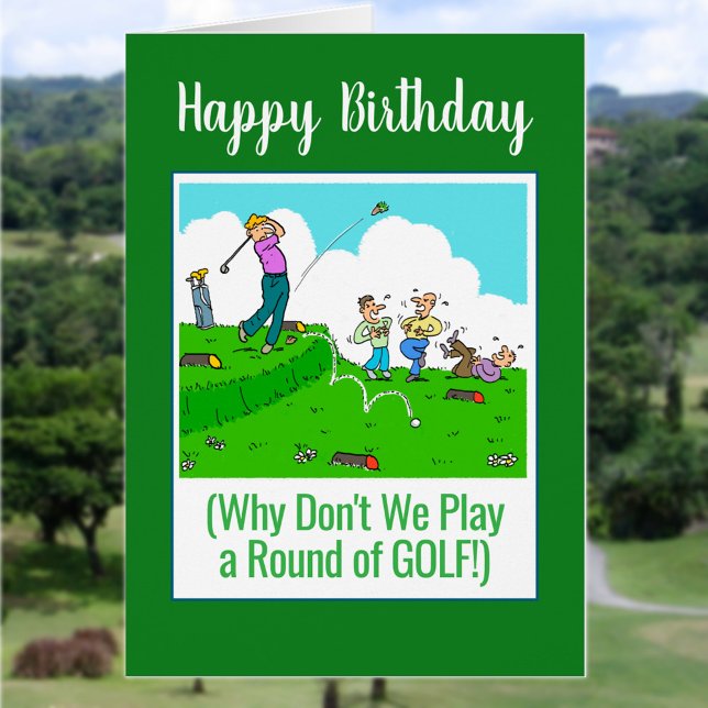 Let's Play Golf. Happy Birthday Golfer Cards (Creator Uploaded)