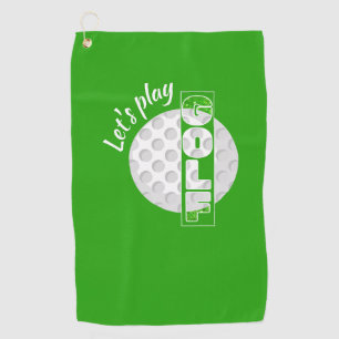 Lets Play Golf Split Image Golf Ball Towel