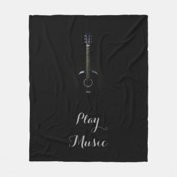 Lets Play Guitar Music Customizable Fleece Blanket by UROCKDezineZone at Zazzle