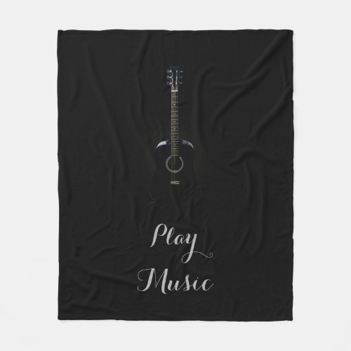 Lets Play Guitar Music Customizable Fleece Blanket