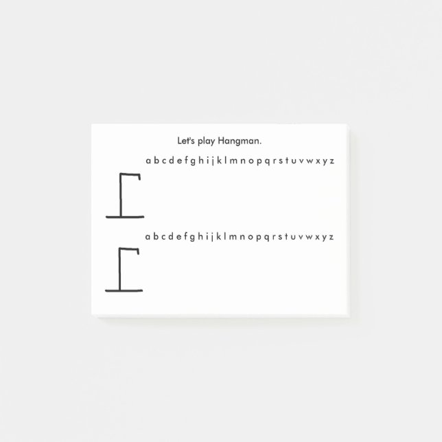 Let's play hangman Post it Notes (Front)