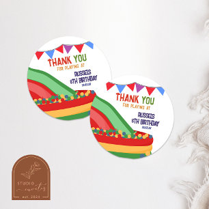 Let's Play Indoor Playground Birthday Classic Round Sticker