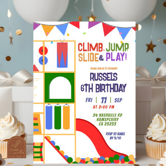 Let's Play Indoor Playground Birthday Invitation