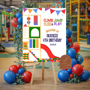 Let's Play Indoor Playground Birthday Welcome Sign