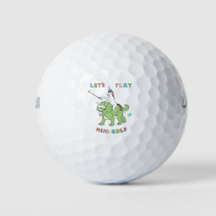 Let's Play Mini Golf Unicorn Riding Dinosaur Balls