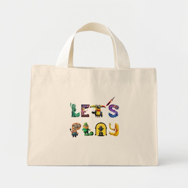 Let's Play Mini Tote Bag (Front)