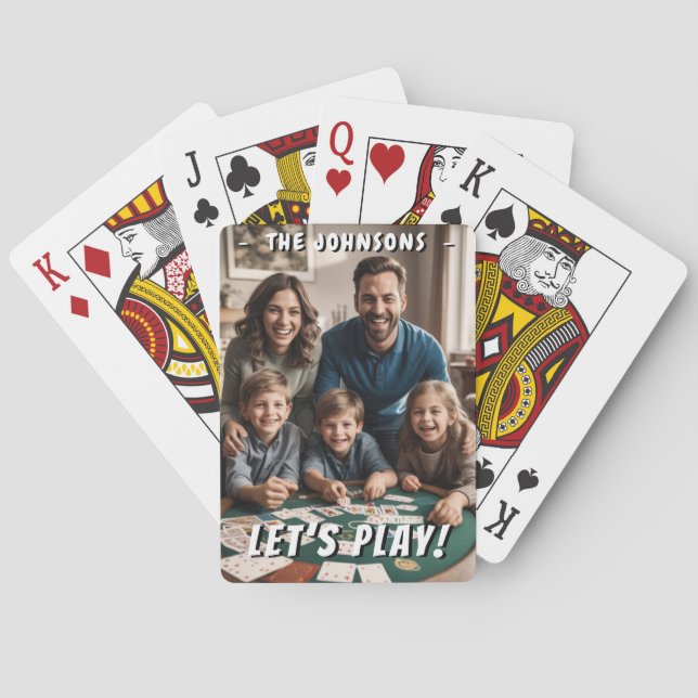 Let's Play! Personalized Customized Family Photo Poker Cards (Back)