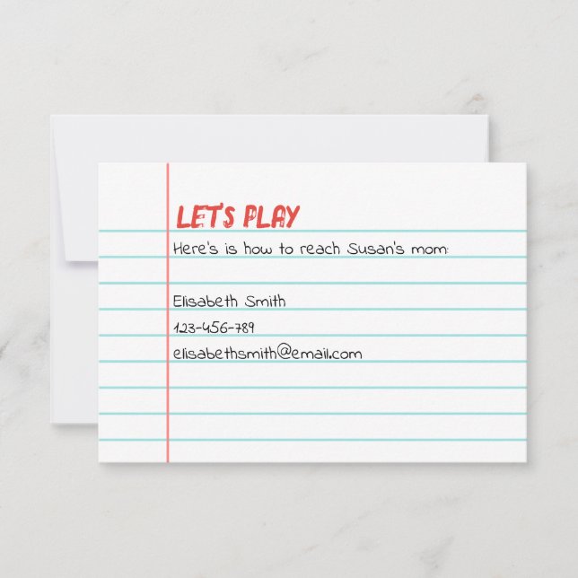 Let's Play Playdate Invitation (Front)