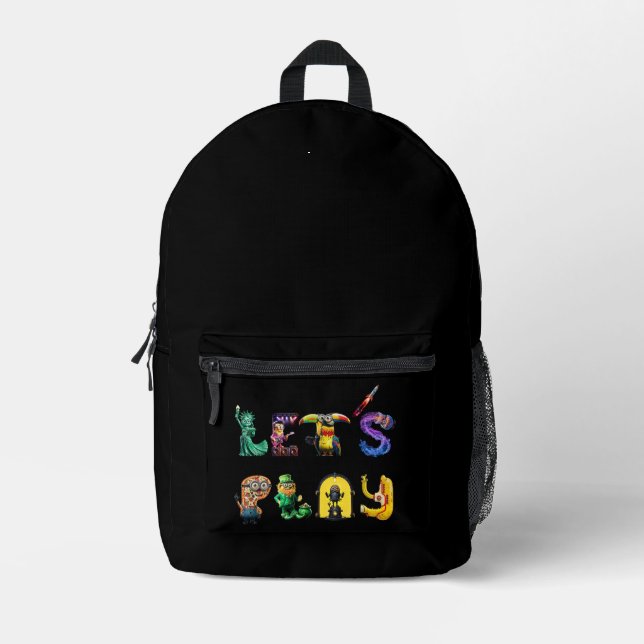 Let's Play Printed Backpack (Front)