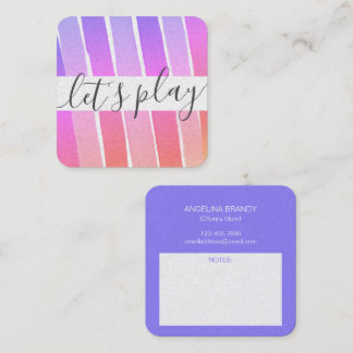 Let's Play Rainbow Playdate Mommy Calling Card