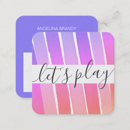 Lets Play Rainbow Playdate Mommy Calling Card