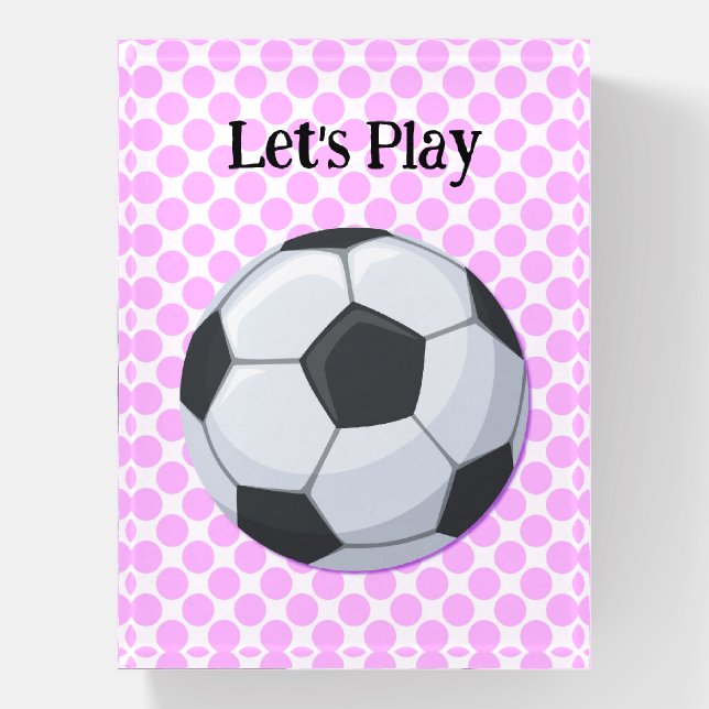 Let's Play Soccer Retro Art Fun Glass Paperweight (Vertical)