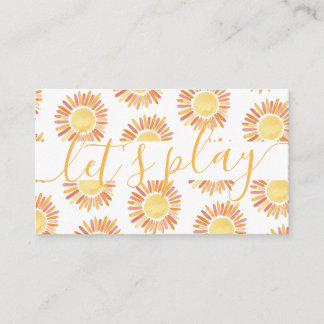 Let's Play Sunny Playdate Parent Networking Call Calling Card