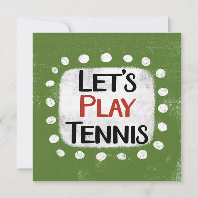 Let's Play Tennis Greeting Card (Front)