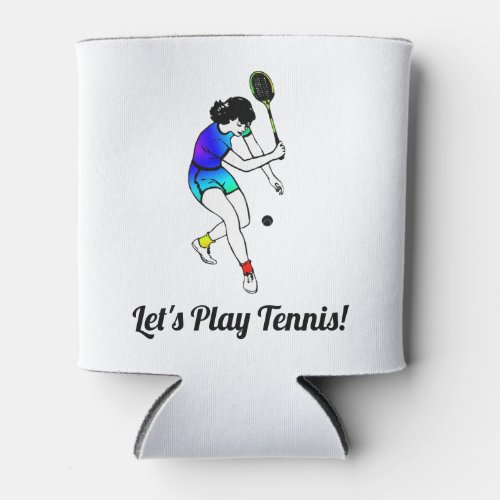 Lets Play Tennis Retro Womens Tennis Player Can Cooler