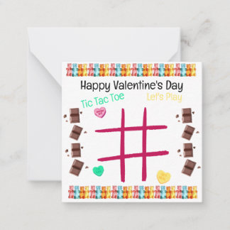 Let's Play Tic Tac Toe Valentine Note Card