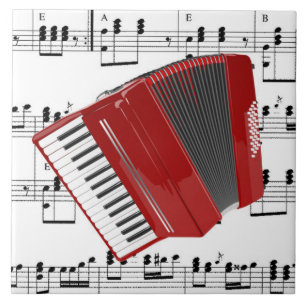 Let's Polka, accordion and sheet music, Ceramic Tile
