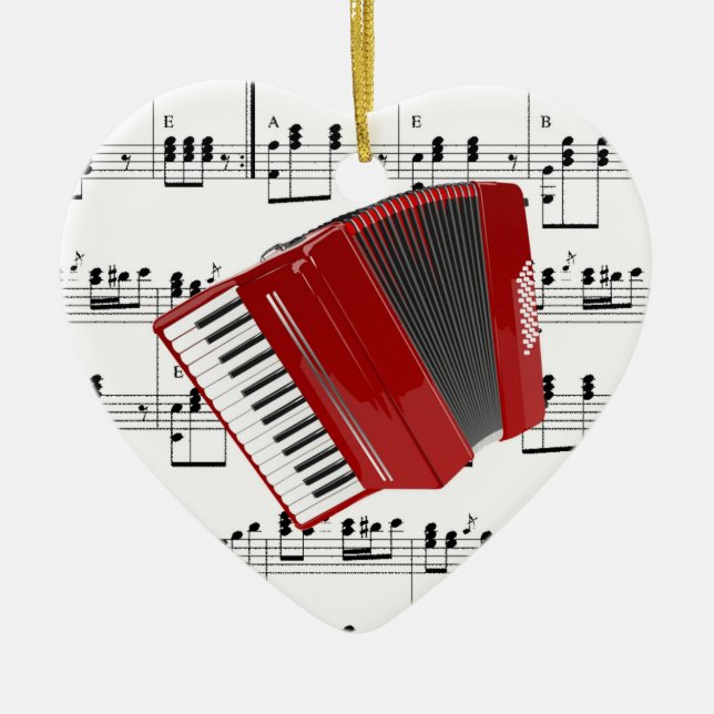Let's Polka...red accordion Ceramic Ornament (Front)