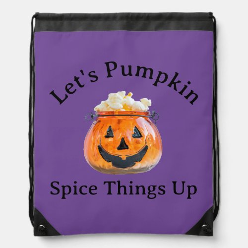 Lets Pumpkin Spice Things Up Vintage Halloween Drawstring Bag