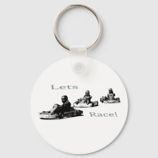 Lets Race - Go Cart Racers   Beverage  Keychain