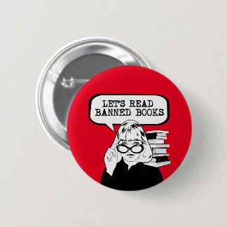 Let's Read Banned Books Retro Button