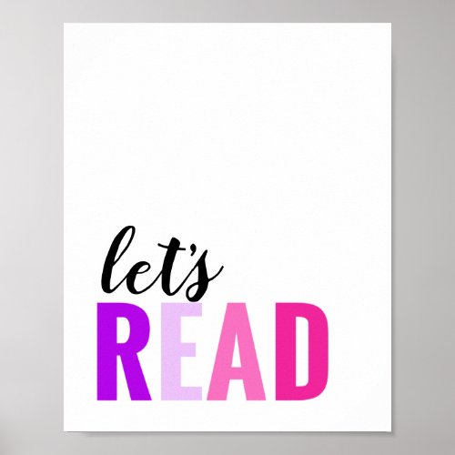 Lets Read Playroom Pink Purple Poster