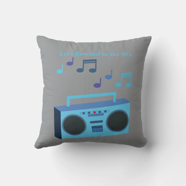 Let's rewind to the 90's throw pillow (Back)