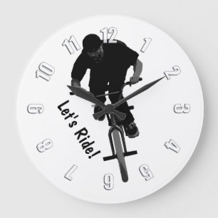 Let's Ride - BMX Rider Large Clock