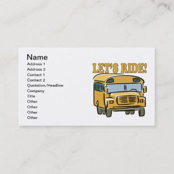 Lets Ride Business Card by StayEducated at Zazzle