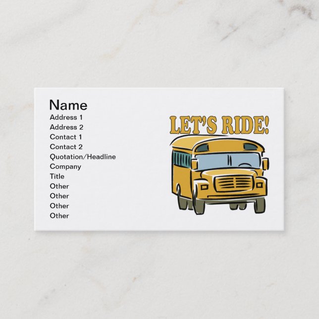 Lets Ride Business Card (Front)