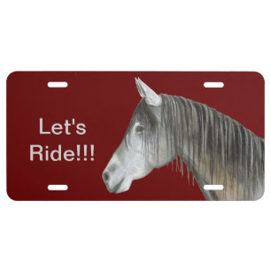 Let's Ride Horse License Plate