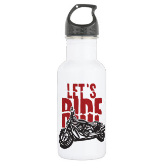Lets Ride Motorcycle Design Water Bottle