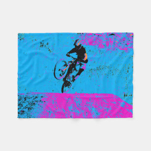 Lets Ride! - Mountain Biker Fleece Blanket
