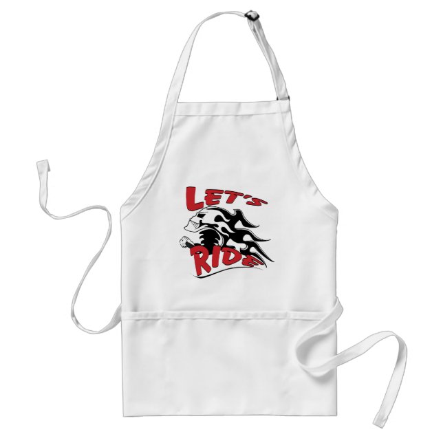 Let's Ride Skull Adult Apron (Front)