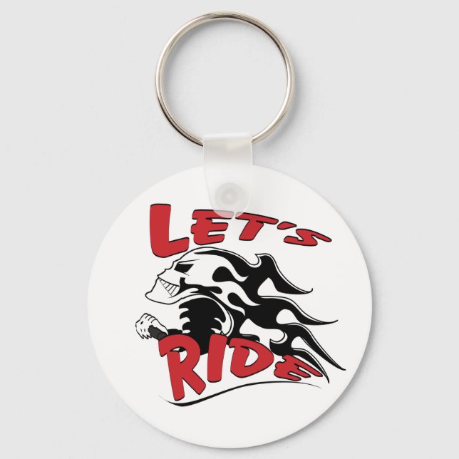 Let's Ride Skull Keychain (Front)