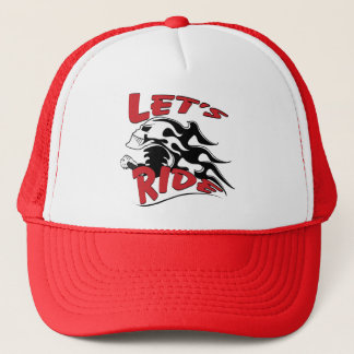 Let's Ride Skull Trucker Hat