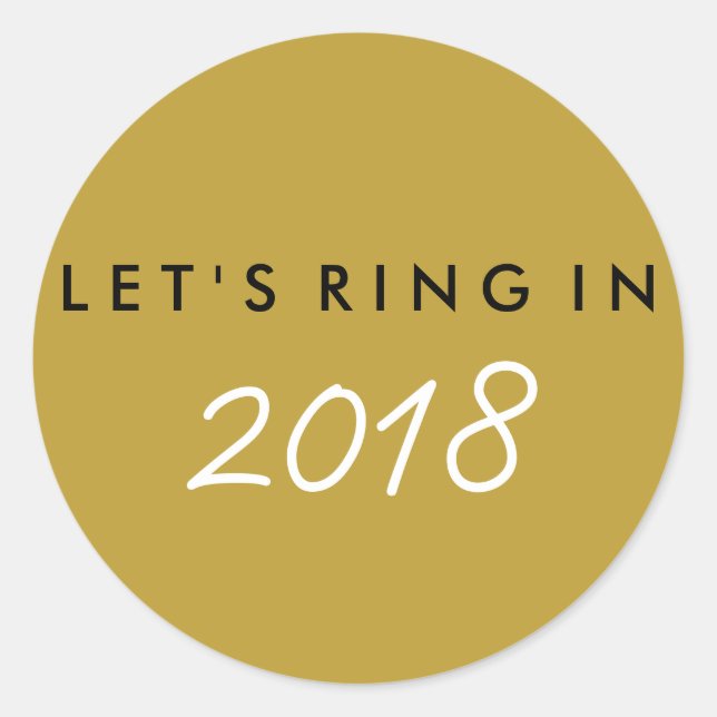 "Let's Ring In" New Year's Eve Favor Sticker (Front)