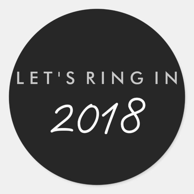 "Let's Ring In" New Year's Eve Favor Sticker (Front)